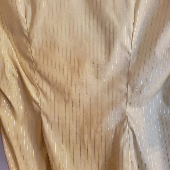 DCC STRETCH YELLOW WITH SILVER THREAD BLOUSE S Lge - Picture 8 of 9